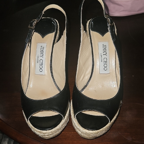 Jimmy Choo Black Espadrille Wedges - Picture 3 of 8